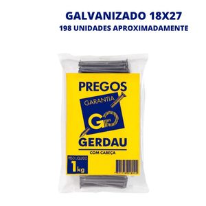 Prego Galvanizado com Cabeça 18x27 1kg - Gerdau