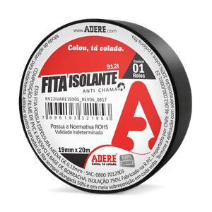 Fita Isolante Preta 912I 18MM X 20M - ADERE