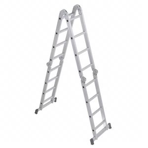 Escada Articulada 16 Degraus  Aluminio Natural 4x4 - Reisam