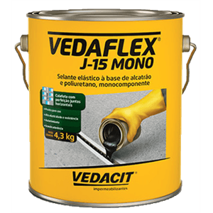 Vedaflex J-15 Mono Selante Pu Alcatrão Galão 4,3kg - VEDACIT