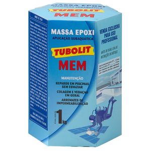 Massa Epóxi MEM cor Azul Piscina (Conjunto de 1 kg) - TUBOLIT