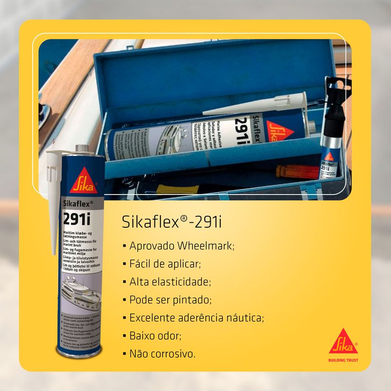 Sikaflex 291 Preto Selante Náutico (Cartucho 300ml) - SIKA