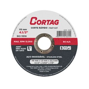Disco De Corte INOX 115x1,0x22,22MM - CORTAG